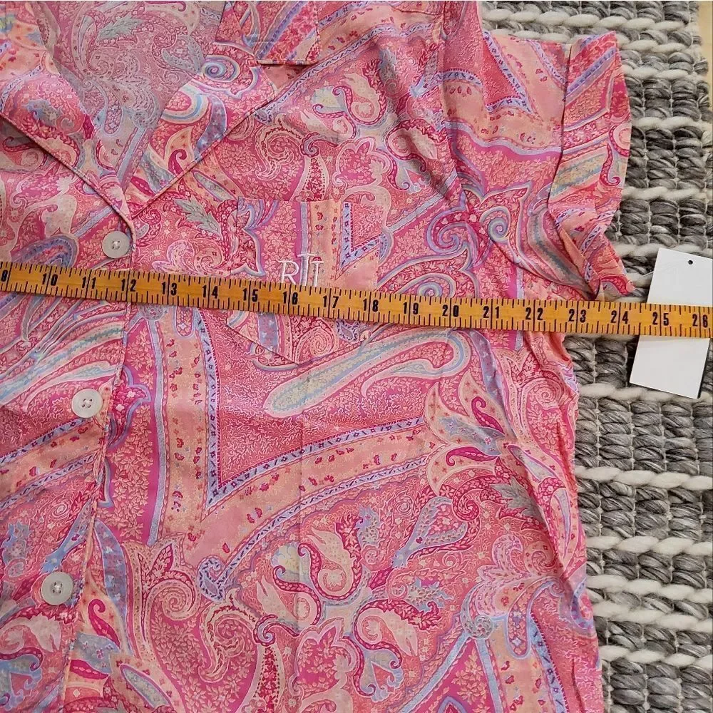 Lauren Ralph Lauren Paisley Two Piece Shorts Pajama Size XL